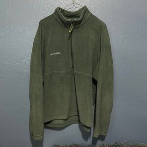 Columbia Green Zip Up Sweater with High Collar